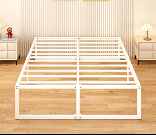 White metal bed frame - metal,