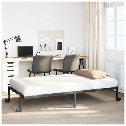 Bed frame black - black, foldable