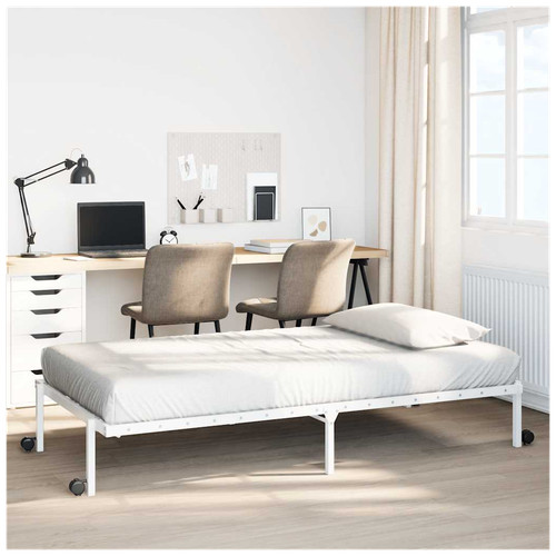 Bed frame foldable white - white, steel