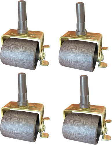 4pcs locking metal stem wheels - metal,