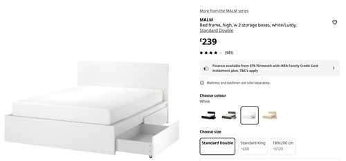 Ikea malm double bed frame - ikea,