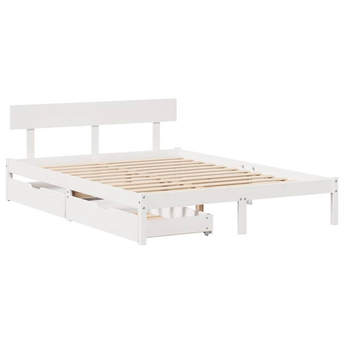 Bed frame white solid - frame,