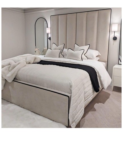 Panelled border bed - bed, frame