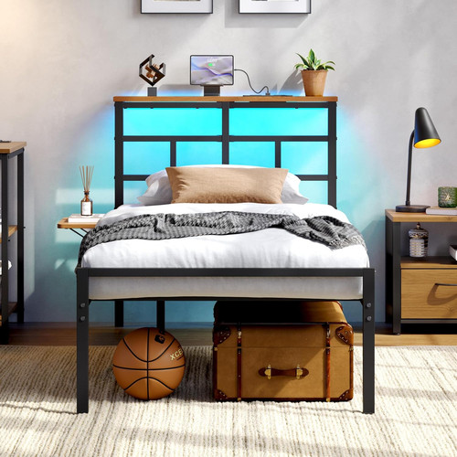 Metal bed frame with - metal,