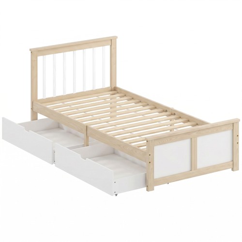 Pine storage bed 3ft single - bed,